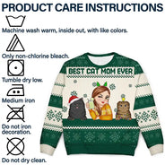 La meilleure maman chat de tous les temps pour Noël - Pull moche unisexe personnalisé 