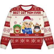 La meilleure maman chat de tous les temps pour Noël - Pull moche unisexe personnalisé 