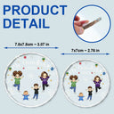 My Grandkids Grandparents Family - Personalized Circle Glass Ornament