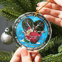 Of All The Weird Things Back View Couple - Personalized Circle Glass Ornament