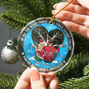 Of All The Weird Things Back View Couple - Personalized Circle Glass Ornament