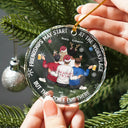 Friendships May Start At The Workplace Christmas Colleagues Backside - Personalized Circle Glass Ornament