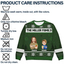 Custom Photo Face Flat Art Christmas Family Version 2 - Personalized Unisex Ugly Sweater