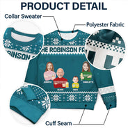 Pull moche unisexe personnalisé avec photo personnalisée, version famille de Noël 2 