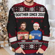 Pull moche unisexe personnalisé avec photo personnalisée, version famille de Noël 2 
