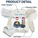 Flat Art Family Sitting Winter Neighborhood - Personalized Unisex Ugly Sweater