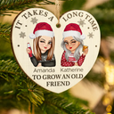 Gift For Bestie - It Takes A Long Time To Grow An Old Friend Christmas - Personalized Custom Shaped Wooden Ornament