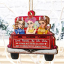 Gift For Bestie - A True Friendship Is A Journey Without An End Red Truck - Personalized Custom Shaped Wooden Ornament