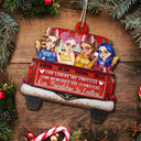 Gift For Bestie - A True Friendship Is A Journey Without An End Red Truck - Personalized Custom Shaped Wooden Ornament