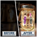 Gift For Bestie,Continue Shopping,Love - Here's To Being Friends Even When We're Old Besties - Personalized Mason Jar Light