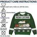 Cat Lovers - Lying Cat Meowy Catmas - Personalized Unisex Ugly Sweater