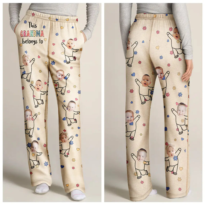 Custom Photo This Nana Belongs To Grandkids - Personalized Pajama Pants