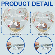 Memorial, Gift For Couples - Memorial First Christmas Without You - Personalized Heart Shaped Glass Ornament