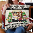 Family,Parents,Gift For Kids,Pet Lovers,Dog Lovers,Cat Lovers - Merry Christmas Family With Pets - Personalized Pillow