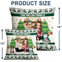 Family,Parents,Gift For Kids,Pet Lovers,Dog Lovers,Cat Lovers - Merry Christmas Family With Pets - Personalized Pillow