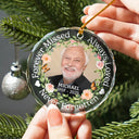 Custom Photo Always Loved Forever Missed - Personalized Circle Glass Ornament