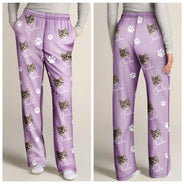Custom Photo,Happy,Pet Lovers,Dog Lovers,Cat Lovers - Custom Photo Funny Dog Cat Face - Personalized Pajama Pants