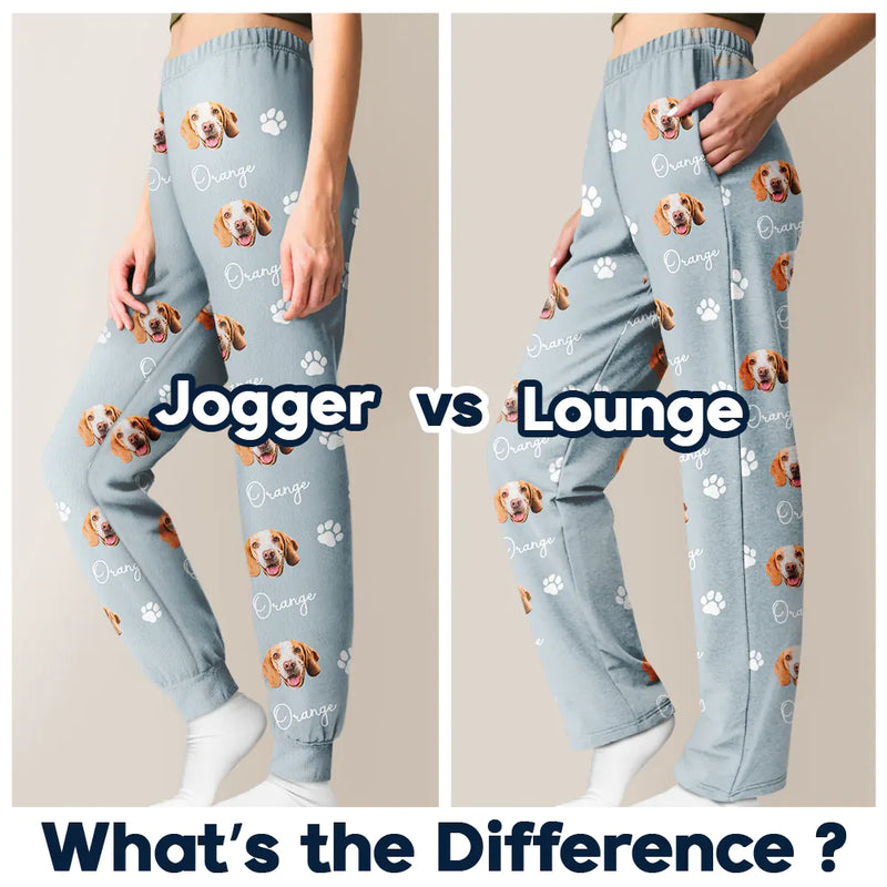 Custom Photo,Happy,Pet Lovers,Dog Lovers,Cat Lovers - Custom Photo Funny Dog Cat Face - Personalized Pajama Pants