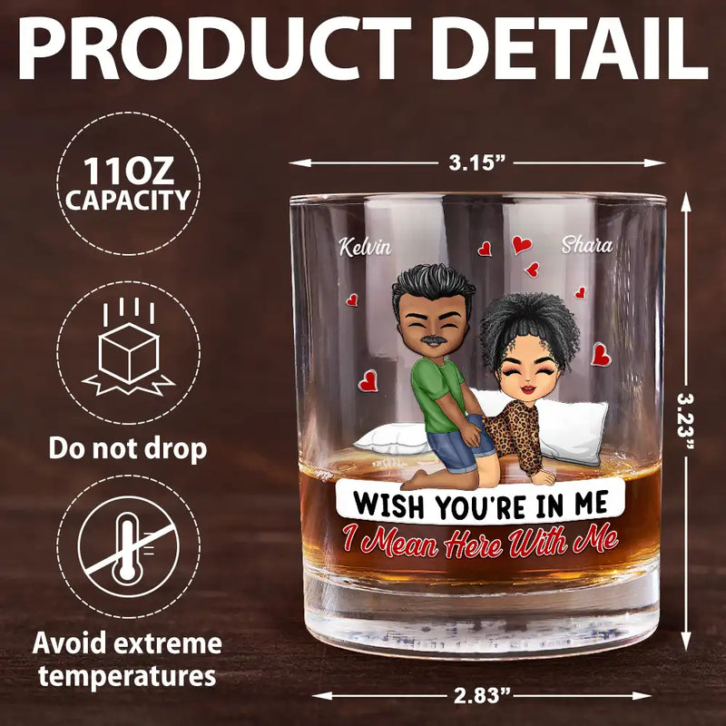 Gift For Couples, Gift For Boyfriend, Gift For Husband, Gift For Wife, Gift For Girlfriend - Couple My Favorite Thing To Do Is You - Personalized Whiskey Glass