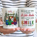 Sisters Because Of You I Laugh A Little Harder Cry - Christmas Gift For Sisters - Personalized Custom Mug