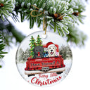 Offrez-vous un Noël tout en fourrure ! Cadeau de Noël pour les amoureux des chiens ! Ornement en céramique rond personnalisé