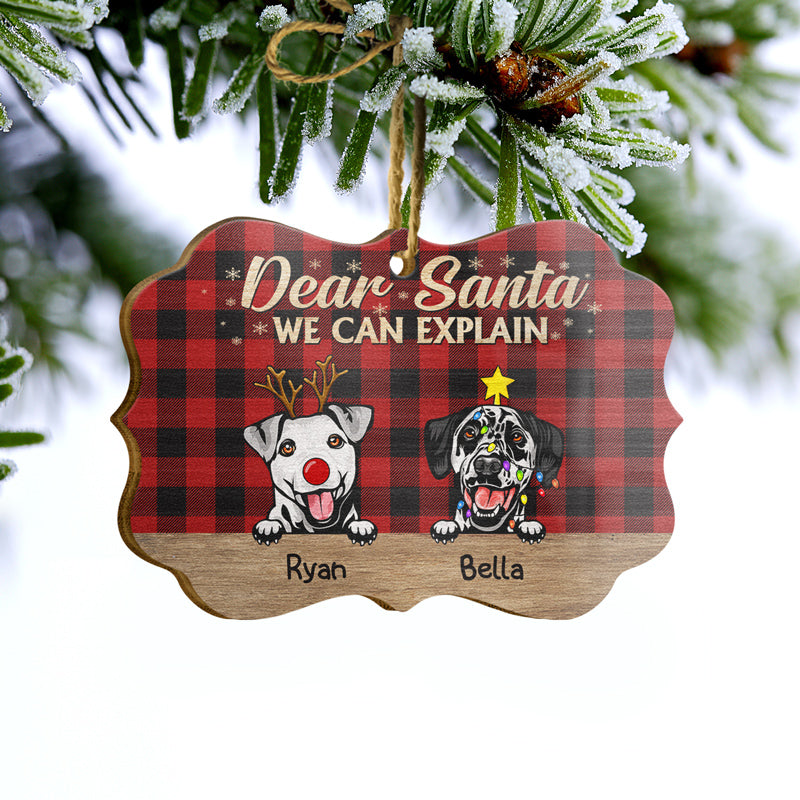 Dear Santa I Can Explain Christmas Dog - Christmas Gift For Dog Lovers - Personalized Custom Wooden Ornament, Aluminum Ornament