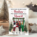 Meilleurs amis côte à côte ou à des kilomètres de distance - Cadeau de Noël pour BFF, sœurs - Carte de vœux pliée personnalisée