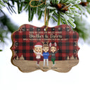 Side By Side Or Miles Apart Sisters Brothers And Best Friends - Christmas Gift - Personalized Custom Wooden Ornament