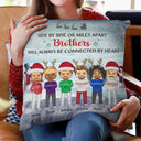 Side By Side Or Miles Apart Sisters And Brothers, Best Friends - Christmas Gift - Personalized Custom Pillow