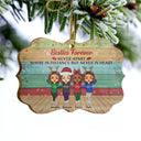 Sisters Forever Never Apart Maybe In Distance - Christmas Gift For BFF And Siblings - Personalized Custom Wooden Ornament, Aluminum Ornament