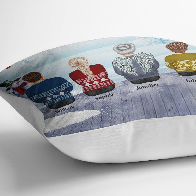 La famille où commence et où l'amour ne finit jamais - Cadeau commémoratif - Cadeau de Noël - Oreiller personnalisé