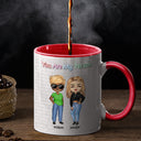 Best Friends Not Sisters By Blood But Sisters By Heart - Gift For BFF And Sibling - Personalized Custom Accent Mug