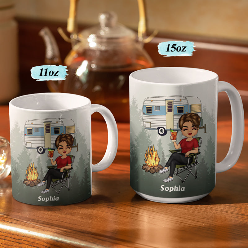 Never Dreamed I'd Grow Up To Be A Super Sexy Camping Lady - Personalized Custom White Edge-to-Edge Mug