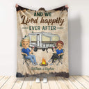 Partners For Life Husband Wife Camping - Couple Gift - Personalized Custom Fleece Blanket