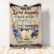 Partenaires pour la vie, mari et femme, camping - Cadeau pour couple - Couverture polaire personnalisée