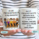 Best Friends Funny And Emotional Words - BFF Bestie Gift - Personalized Custom White Edge-to-Edge Mug