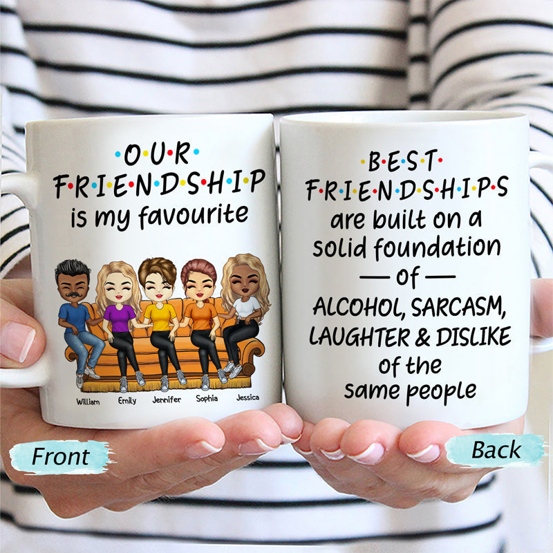 Best Friends Funny And Emotional Words - BFF Bestie Gift - Personalized Custom White Edge-to-Edge Mug