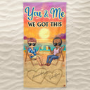 I Love You To The Beach And Back Chibi Traveling Beach Swimming Picnic Vacation - Birthday, Funny Gift For Her, Him, Couples, Family - Personalized Custom Beach Towel