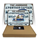 A Pontoon Captain And His Pontoon Queen Live Here - Couple Gift -  Personalized Custom Classic Metal Signs