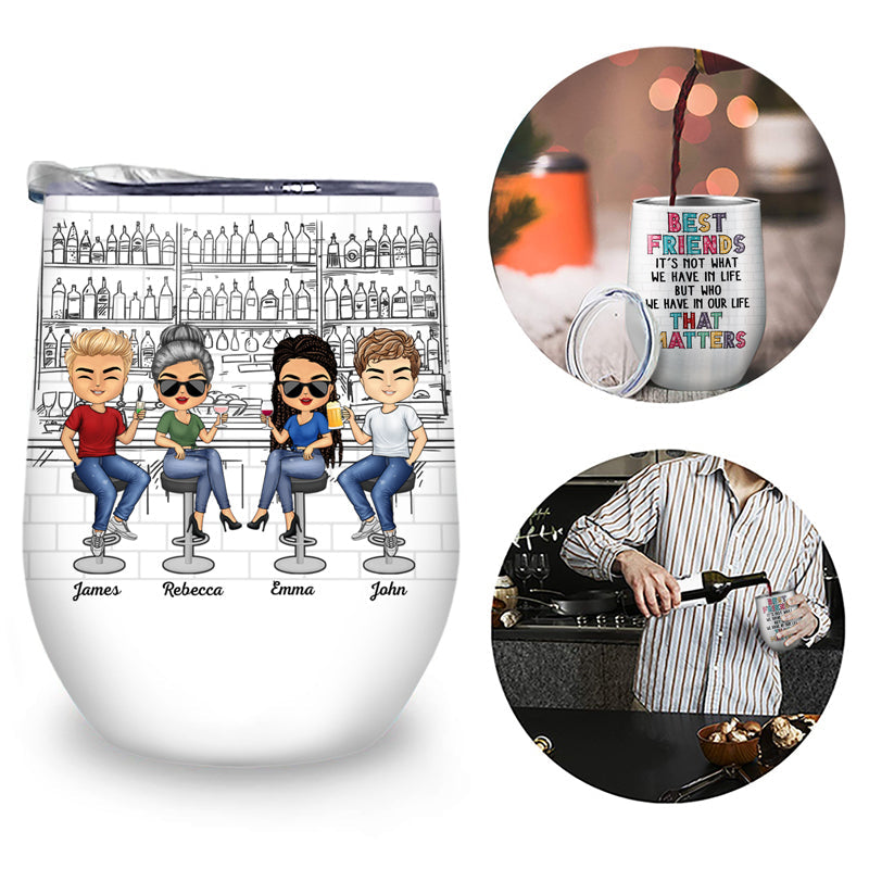 Here's To Another Year Of Bonding Over Alcohol White Best Friends - Bestie BFF Gift - Personalized Custom Wine Tumbler