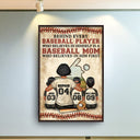 Baseball Mom Behind Every Baseball Player - Gift For Mother - Personalized Custom Poster