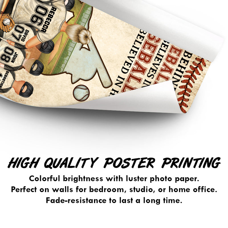 Baseball Mom Behind Every Baseball Player - Gift For Mother - Personalized Custom Poster