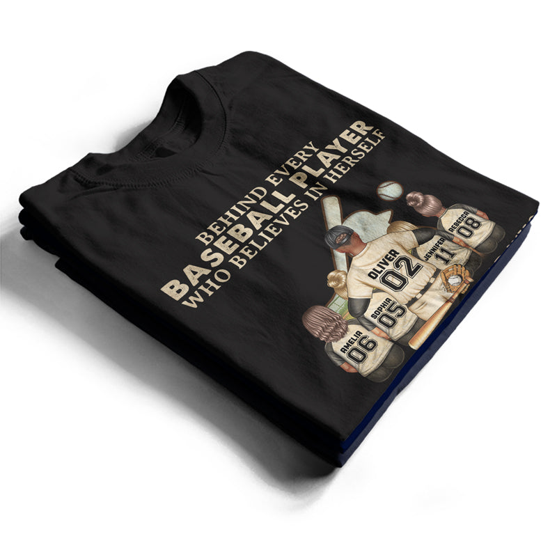 Papa de baseball derrière chaque joueur de baseball - Cadeau pour père - T-shirt personnalisé