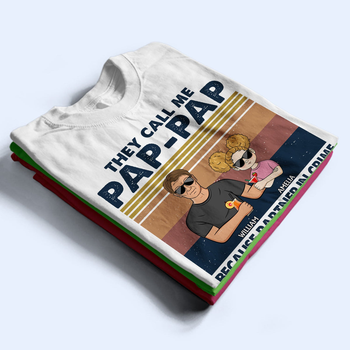 Kid Call Me Grandpa Because Partner In Crime - Gift For Dad, Grandfather - Personalized Custom T Shirt