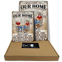 Dog Couple A Lovely Lady And A Grumpy Old Man Live Here - Gift For Dog Lovers - Personalized Custom Classic Metal Signs