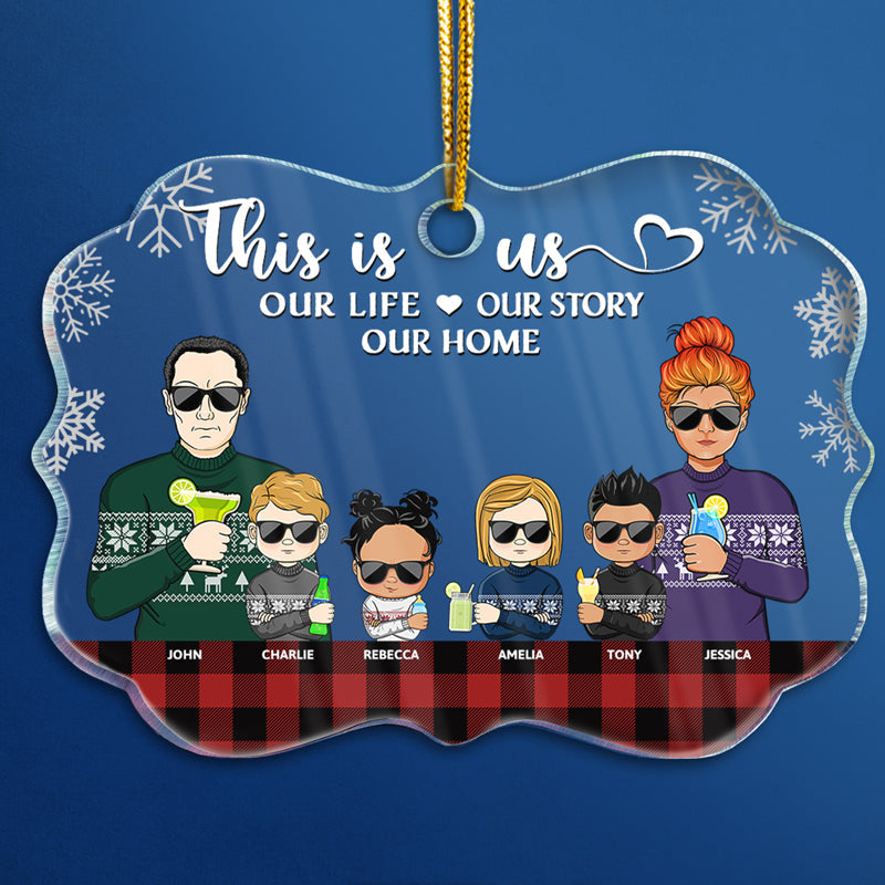 There Is No Greater Gift Than Family Husband Wife Family - Christmas Gift - Personalized Custom Medallion Acrylic Ornament