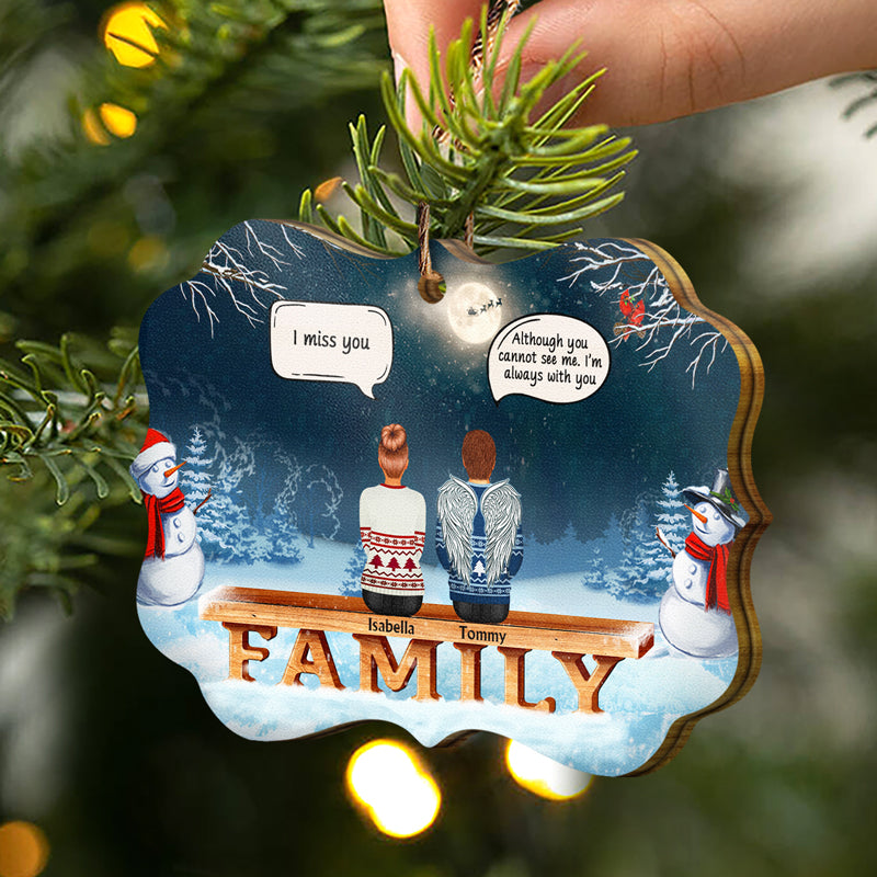 Souvenir familial Tu nous manques - Cadeau de Noël pour la famille - Ornement en bois personnalisé