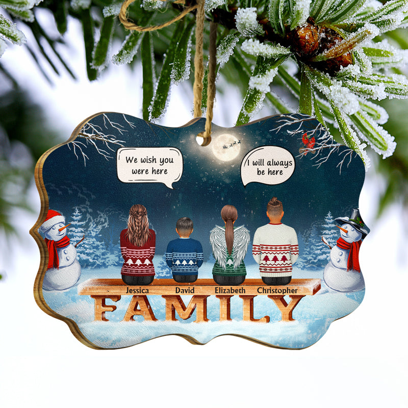 Souvenir familial Tu nous manques - Cadeau de Noël pour la famille - Ornement en bois personnalisé
