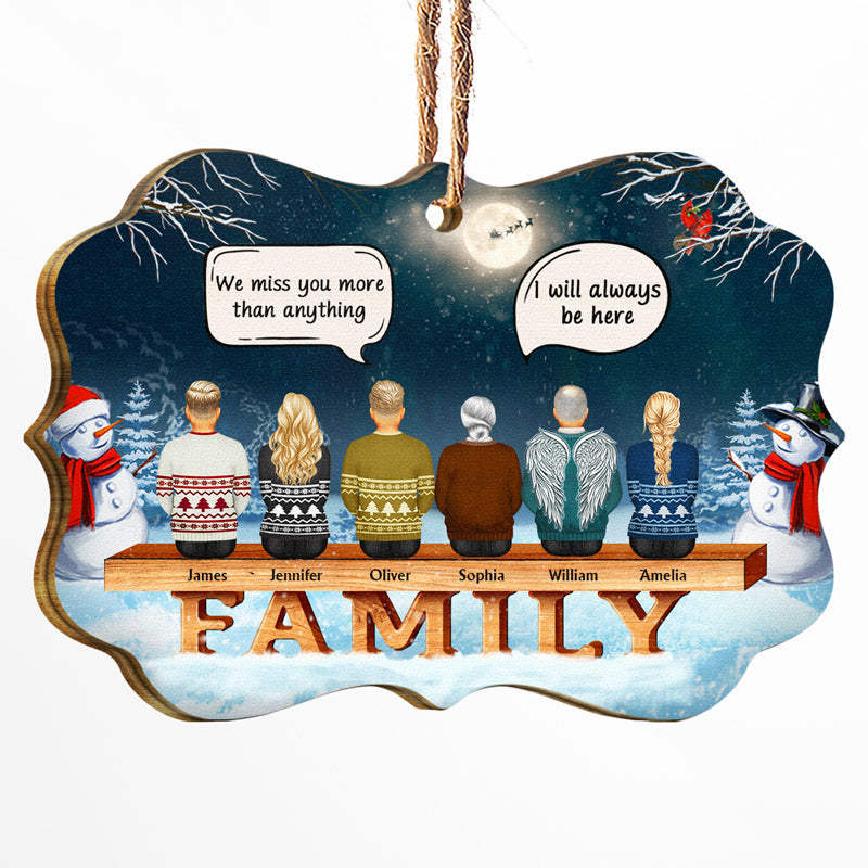 Souvenir familial Tu nous manques - Cadeau de Noël pour la famille - Ornement en bois personnalisé