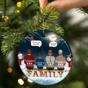 Family Memorial We Miss You - Christmas Gift For Family - Personalized Custom Circle Ceramic Ornament